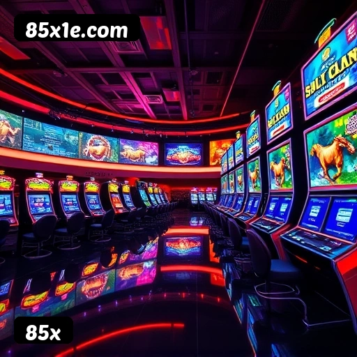 Interface do aplicativo 85x mostrando jogos disponíveis no iOS e Android